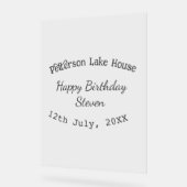 Lake house strand gelukkige verjaardag naam datum  acryl bord (Hoek)