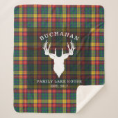 Lake House Tartan Pset Clan Buchanan Familienaam Sherpa Deken (Voorkant)
