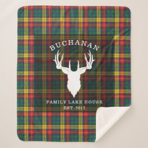 Lake House Tartan Pset Clan Buchanan Familienaam Sherpa Deken