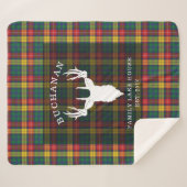 Lake House Tartan Pset Clan Buchanan Familienaam Sherpa Deken (Voorkant (horizontaal))