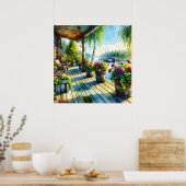 Lake House Uitzicht | Dekdek over de baai kijken Poster (Keuken)