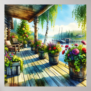 Lake House Uitzicht   Dekdek over de baai kijken Poster