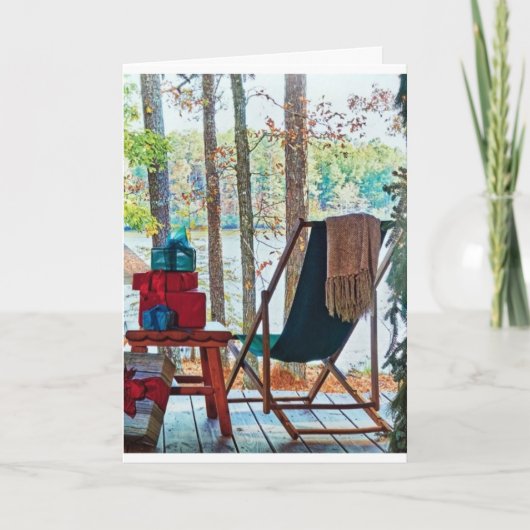 **LAKE HOUSE VAKANTIEGROETEN** MET KERST FEESTDAGEN KAART (Voorkant)