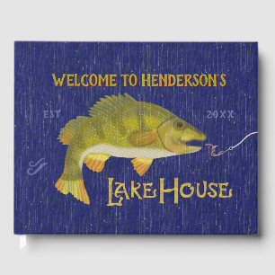 Lake House Vakantiehuis Nautical Bass Fish Blue Gastenboek