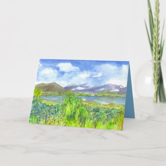 Lake House Waterverf Happy Birthday Kaart (Voorkant)