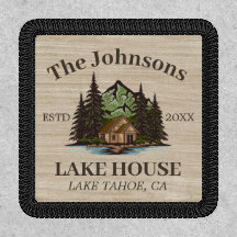 Lake House Wood Thema Familienaam gepersonaliseerd