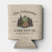 Lake House Wood Thema Familienaam gepersonaliseerd Blikjeskoeler (Achterkant)