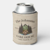 Lake House Wood Thema Familienaam gepersonaliseerd Blikjeskoeler (Blikje Achterkant)