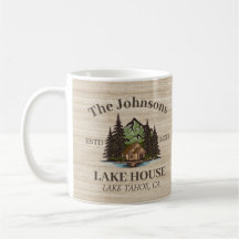 Lake House Wood Thema Familienaam gepersonaliseerd