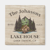 Lake House Wood Thema Familienaam gepersonaliseerd Magneet (Voorkant)