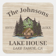 Lake House Wood Thema Familienaam gepersonaliseerd