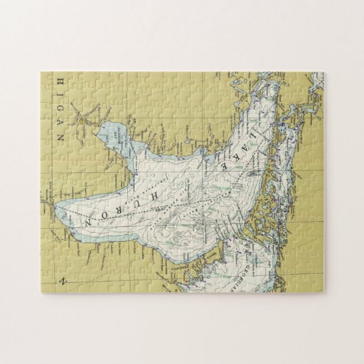 Lake Huron Map (1979) Legpuzzel (Horizontaal)