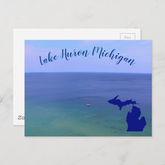 Lake Huron Michigan Briefkaart (Voorkant / Achterkant)