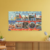 Lake Huron, Michigan - Large Letter Scenes Canvas Afdruk (Insitu (Woonkamer))