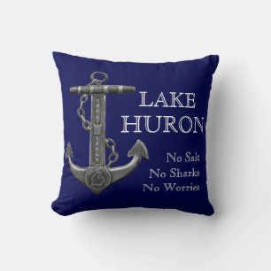 Lake Huron noodlijdend nautisch piratenanker Kussen