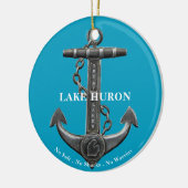 Lake Huron Patriottisch noodlijdend nautisch anker Keramisch Ornament (Links)