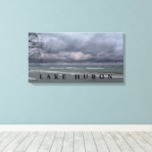 Lake Huron Snow Squalls Canvas Afdruk (Insitu (Houten vloer))