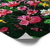 Lake in weelderig boslandschap bloeiende wilde blo poster (Hoek)