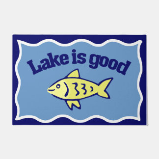 Lake is Good Funny Fish Gezegde Mat