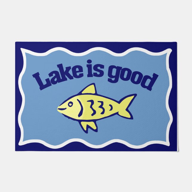 Lake is Good Funny Fish Gezegde Mat (Voorkant)