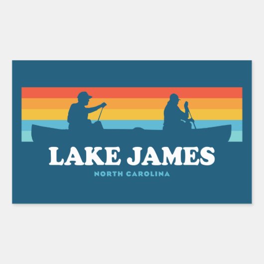 Lake James North Carolina Canoe Rechthoekige Sticker (Voorkant)
