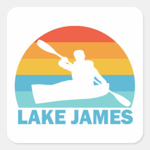 Lake James North Carolina Kayak Vierkante Sticker