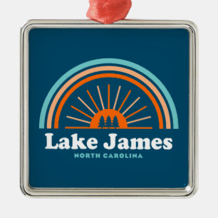 Lake James North Carolina Regenboog Metalen Ornament