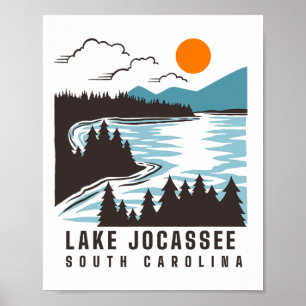 Lake Jocee South Carolina Zomer Meer Leven Boottoc Poster