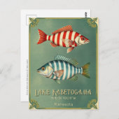 Lake Kabetogama Minnesota nautische vis Briefkaart (Voorkant / Achterkant)