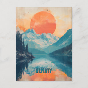 Lake Kaindy Almaty Kazachstan Retro Reizen Briefkaart