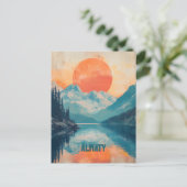 Lake Kaindy Almaty Kazachstan Retro Reizen Briefkaart (Staand voorkant)