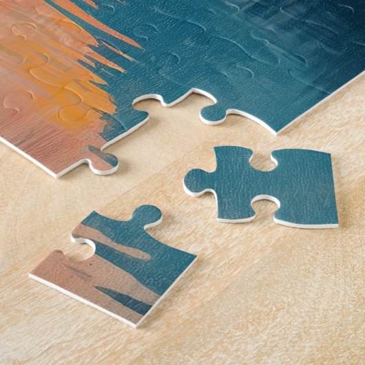 Lake Kaindy Almaty Kazachstan Retro Reizen Legpuzzel (Zijkant)