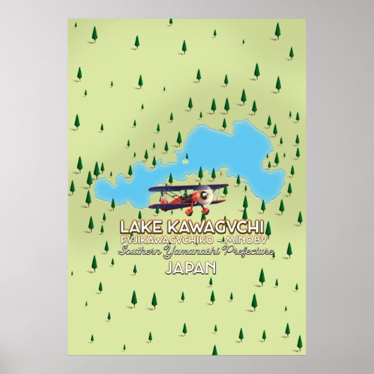Lake Kawaguchi Fujikawaguchiko & Minobu Japan-kaar Poster (Voorkant)