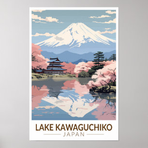 Lake Kawaguchiko Japan Reizen Kunst Vintage Poster