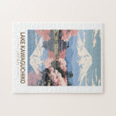 Lake Kawaguchiko Japan Travel Art Vintage Legpuzzel (Horizontaal)