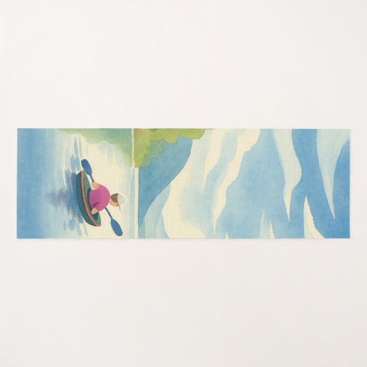 Lake Kayak Matching Left Watercolor Yogamat (Voorkant (horizontaal))