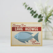 Lake Keowee Briefkaart Fish Vintage Travel (Staand voorkant)