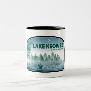 Lake Keowee South Carolina Herten Tweekleurige Koffiemok