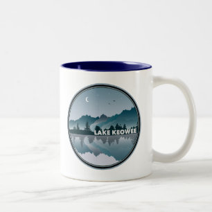 Lake Keowee South Carolina Reflectie Tweekleurige Koffiemok