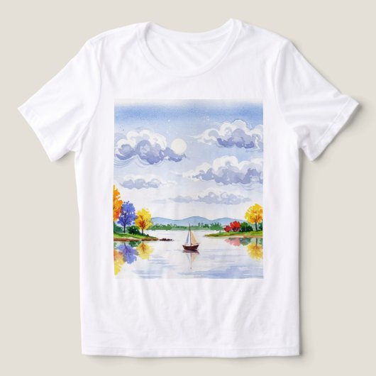 Lake landscape Tri-Blend shirt (Design voorkant)