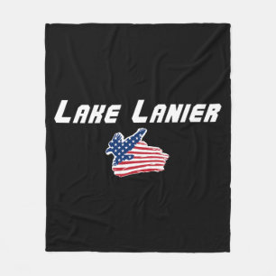 Lake Lanier GA Patriottische Adelaar Fleece Dekken Deken