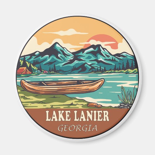 Lake Lanier Georgia Boating Vissen Emblem Magneet (Voorkant)