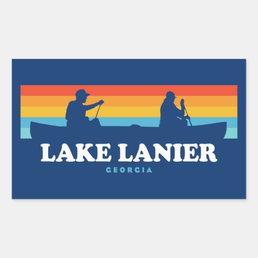 Lake Lanier Georgia Canoe Rechthoekige Sticker (Voorkant)