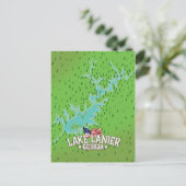 Lake Lanier Georgia Kaart (Staand voorkant)