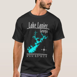 Lake Lanier Georgia Kaart Coördinaten T-shirt