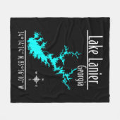 Lake Lanier Georgia kaart fleece deken (Voorkant (Horizontaal))