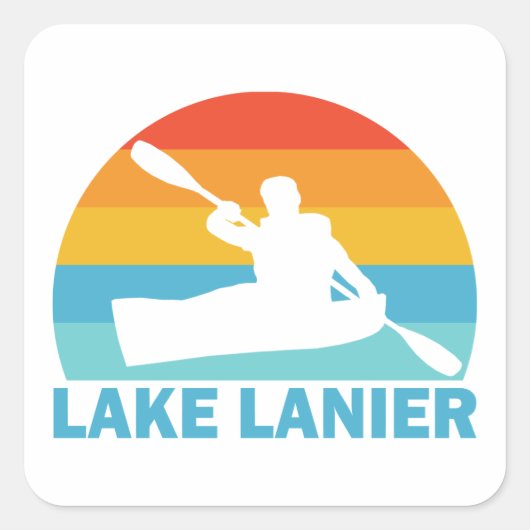 Lake Lanier Georgia Kayak Vierkante Sticker (Voorkant)