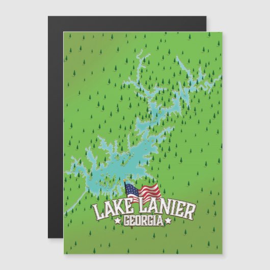 Lake Lanier Georgia Map (Voorkant / Achterkant)