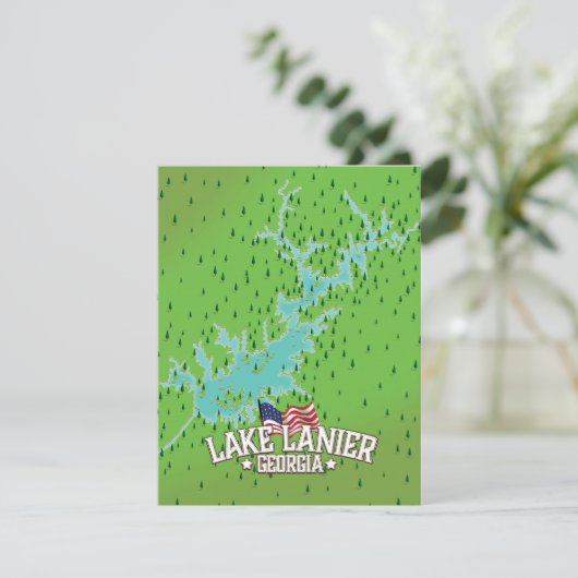 Lake Lanier Georgia Map (Staand voorkant)