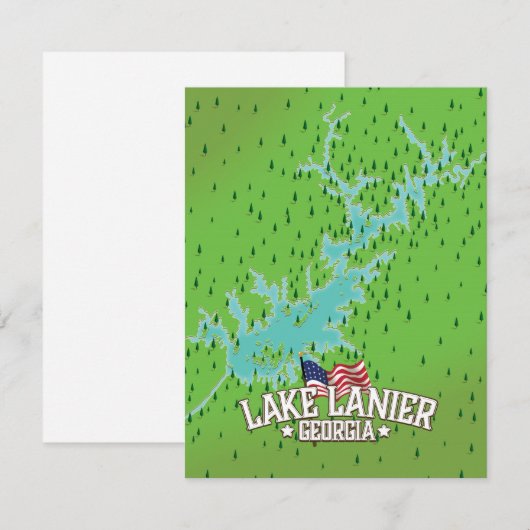 Lake Lanier Georgia Map (Voorkant / Achterkant)